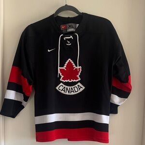 Canada hockey jersey - Nike Black and Red Kids Jersey